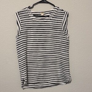 J. Crew Black and White Striped Tank Top